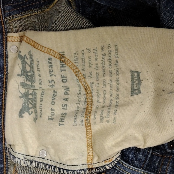 Levi's 559 Blue Medium Wash Five Pocket Mid Rise Zip Up Straight Leg Denim Jean - Picture 9 of 16